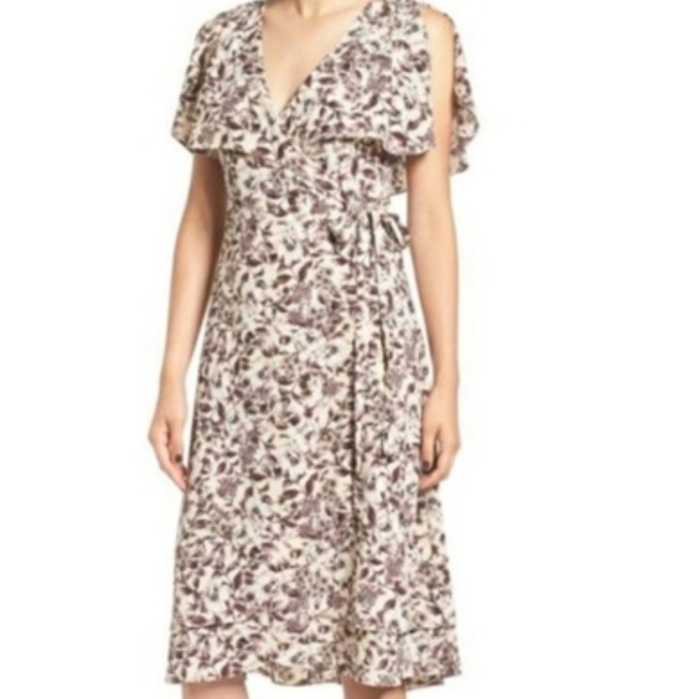 TEN SIXTY SHERMAN /Purple Floral Wrap Dress /SZ M